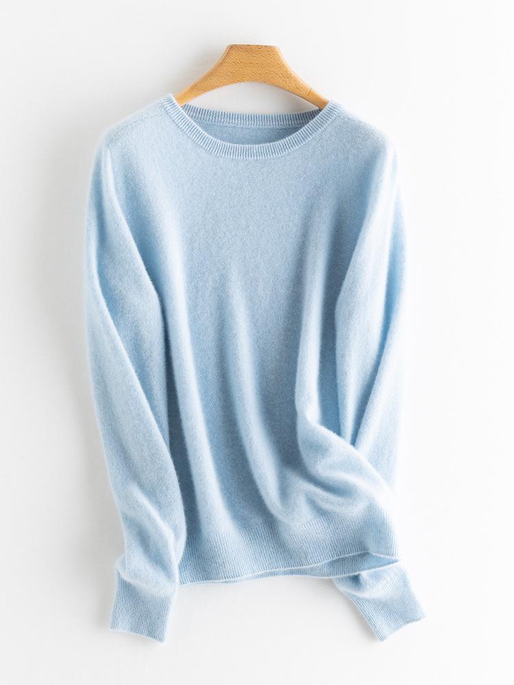 Women's Pure Cashmere Loose Round Neck Sweater - Autumn/Winter 2023 Base Layer Pullover