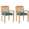 VidaXL Set of 2 Garden Chairs with Cushions, Patio Seats, Dining Chairs, Outdoor Patio Furniture, 3063271