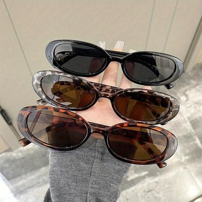 Occhiali da sole da donna alla moda Y2K con montatura ovale per escursionismo all'aperto, campeggio, feste in spiaggia, accessori per vacanze, accessori da spiaggia per donne, occhiali, occhiali da sole