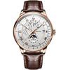 Men's Starry Sky Moon Phase Watch with Triple Calendar