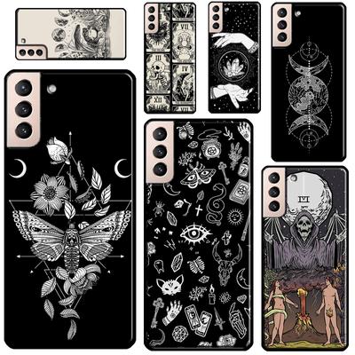Occult Witchcraft Moon Gothic Witch Cover voor Samsung Galaxy S21 Ultra Note 20 Note 10 S8 S9 S10 S22 Plus S20 FE telefoonhoesje