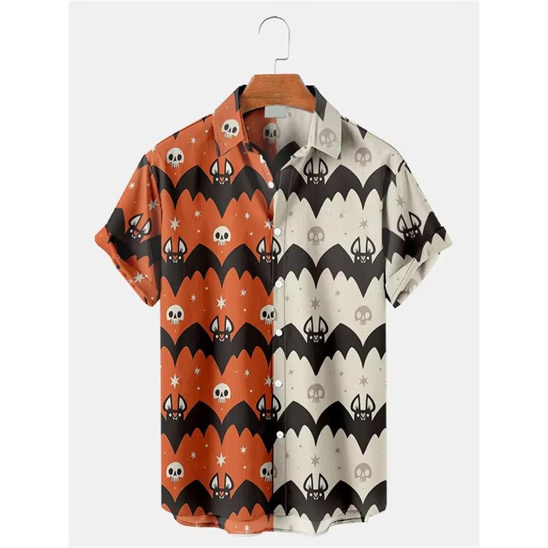 Unisex 26 Fashionable Halloween Shirts for Men and Women in Cute Style Party and Festival Tops Pumpkin Head Printed Short Sleeves