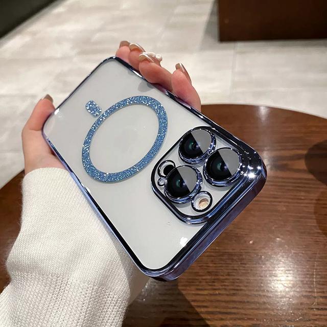 For Magsafe Wireless Charging Luxury Pc Hard Case For Iphone 12 13 14 Pro Max Plus With Lens Protection Magnetic Clear Cover