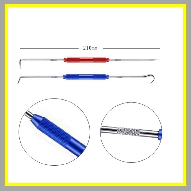 2Pcs Metal Scriber Seal Pick Puller Set O Rings Removers Angle Hook Tip Sealing Rings Picking Hook Group Tool Shaped Puller
