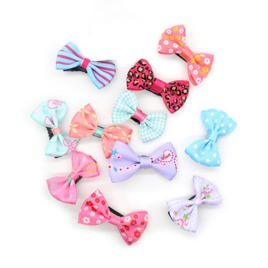 10Pcs Mixed Color Baby Girls Flower Dot Bowknot Hair Clips Set Hairpin Headwear