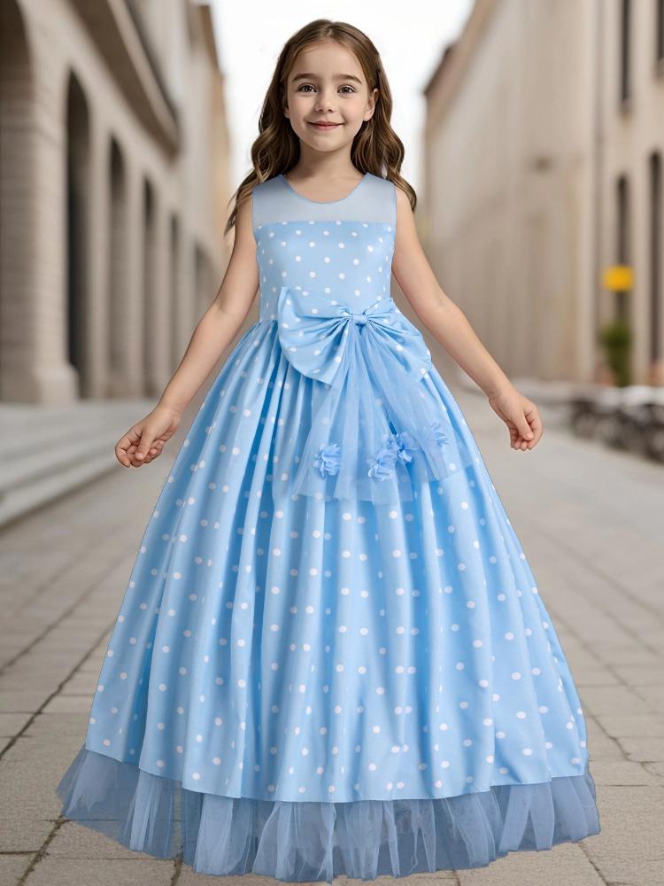 Teenage Mesh Princess Dresses Bat Mitzvah Girls Dresses Women High School Students Long Parent-Child Dresses Women