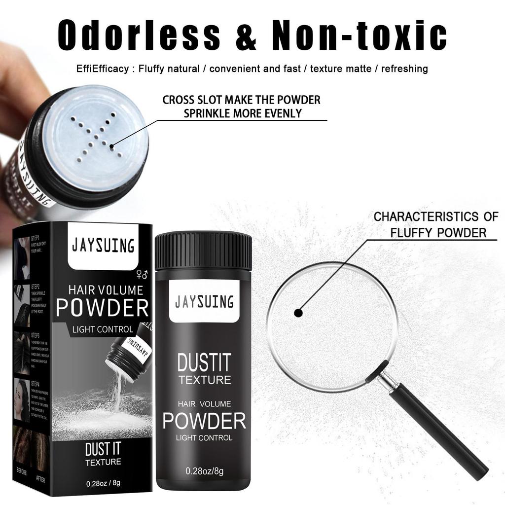 Jaysuing Volumizing Hair Powder for Men and Women Long-lasting and Natural-looking Hairstyl Air Fluffy Greasy Hair Quick Dry