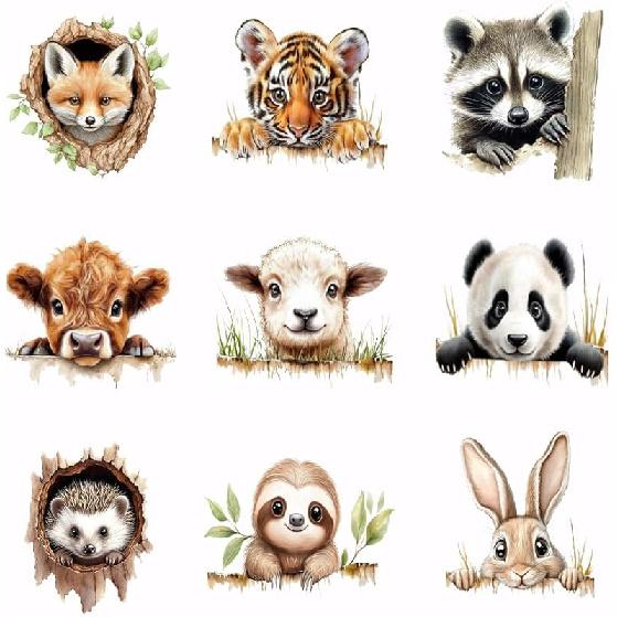 SUPERDANT 9pcs Puppy Dog Heat Transfer Stickers Cute Dog Iron On Transfers Iron On Patches Stickers Washable Heat Transfer Decals for T Shirts