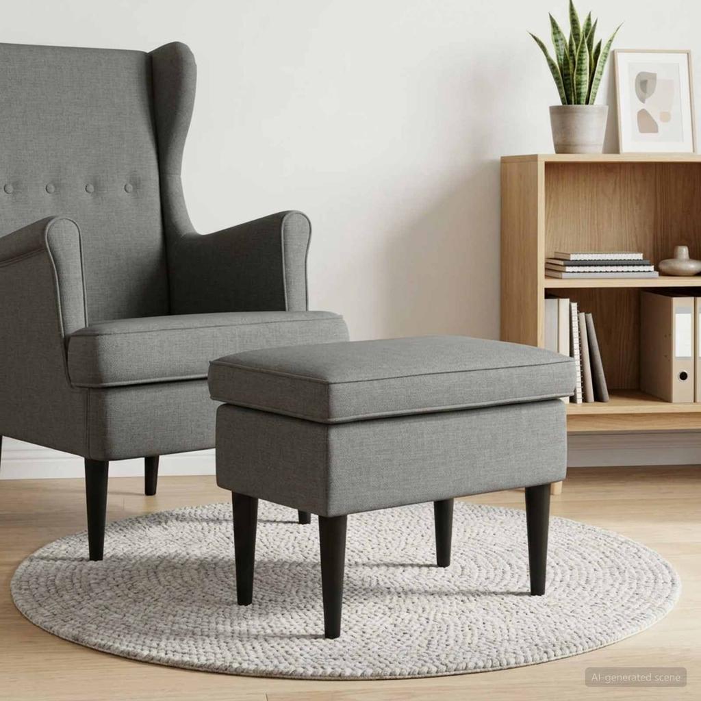Footstool Dark Grey 55 x 35 x 41 cm Fabric