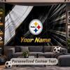 Wall Hanging Tapestry Custom NamePittsburgh Steelers Pattern Personalized Printed Fabric Wall Decor