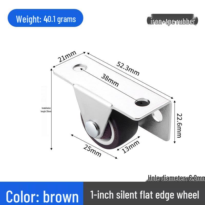 1.5" or 2" Heavy-Duty Silent Swivel Caster with Brake, Snap Ring, and Wear-Resistant Trolley Shelf Roller