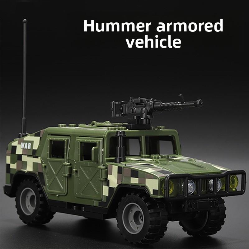MOC Hummer armored vehicle explosion-proof car building block assembly model toy cross-country armor double variable modeling