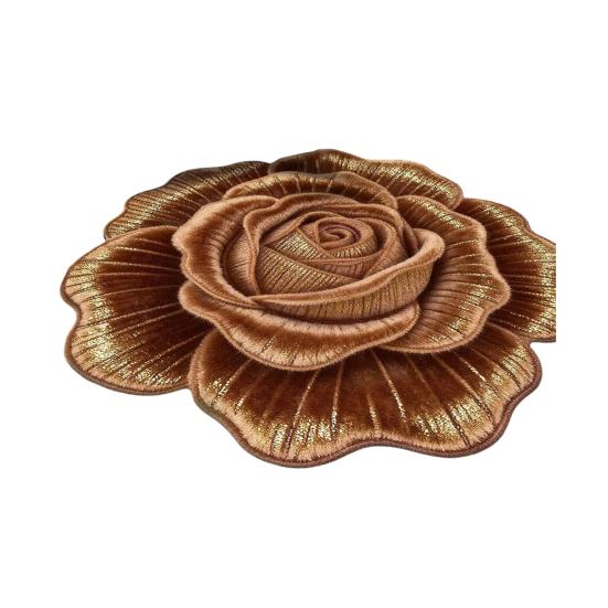 Floor Mat Large Size Non-Slip Floral Plush Rug with 3D Visual Effect Easy Maintenance Floor Rug Living Room Bathroom Kitchen Decor