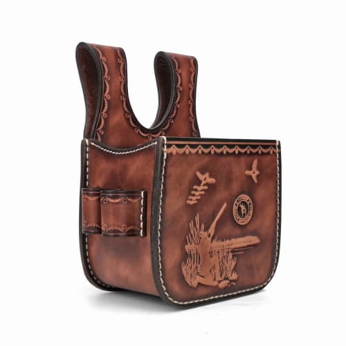 TOURBON Leather Shell Pouch, Ammo Bag, for Airsoft, Camping, Hiking, and Fishing