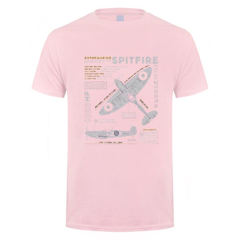 Novelty Spitfire T Shirt Fighter Plane WW2 War Pilot Aircraft Airplane Tshirts Unisex Cotton Tee Short Sleeve TShirt Gift DY303