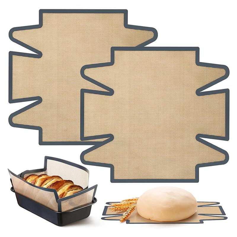 Silicone Bread Loaf Pan Liners, Reusable Non Stick Long Tab Handles Bread Pan Baking Mats, For Bread Pans, Heat Resistant