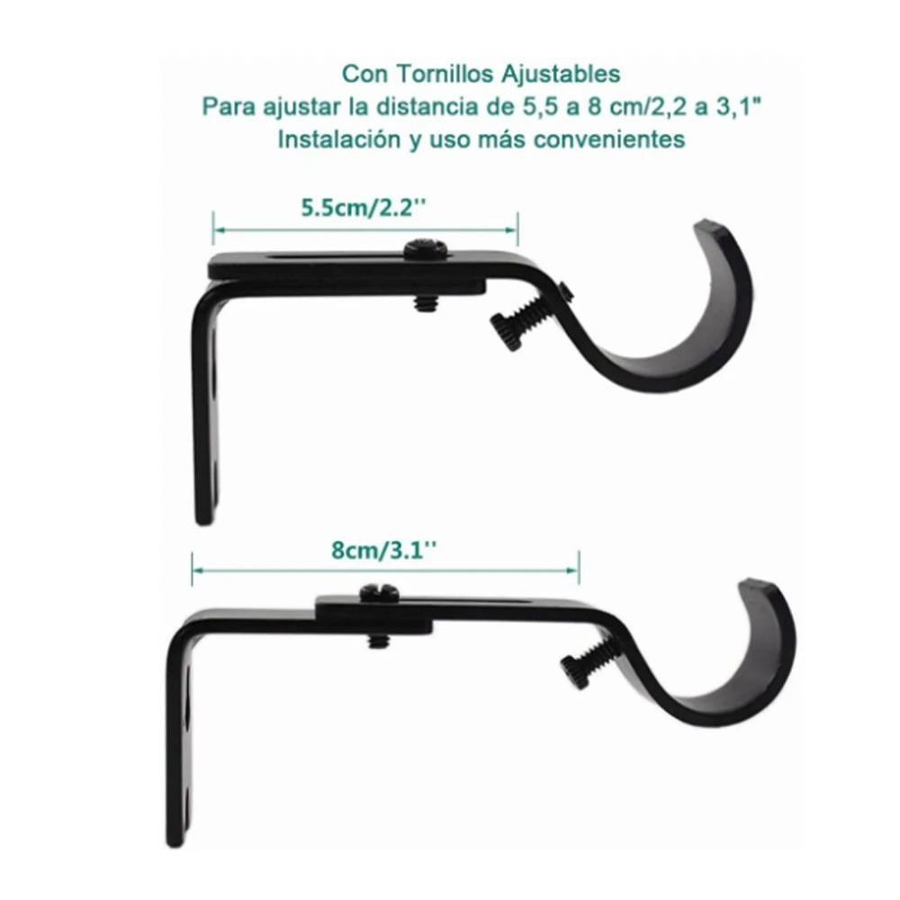 3 pièces Support de tringle à rideaux en fer Support de tringle à rideaux réglable Supports de rideaux Maison