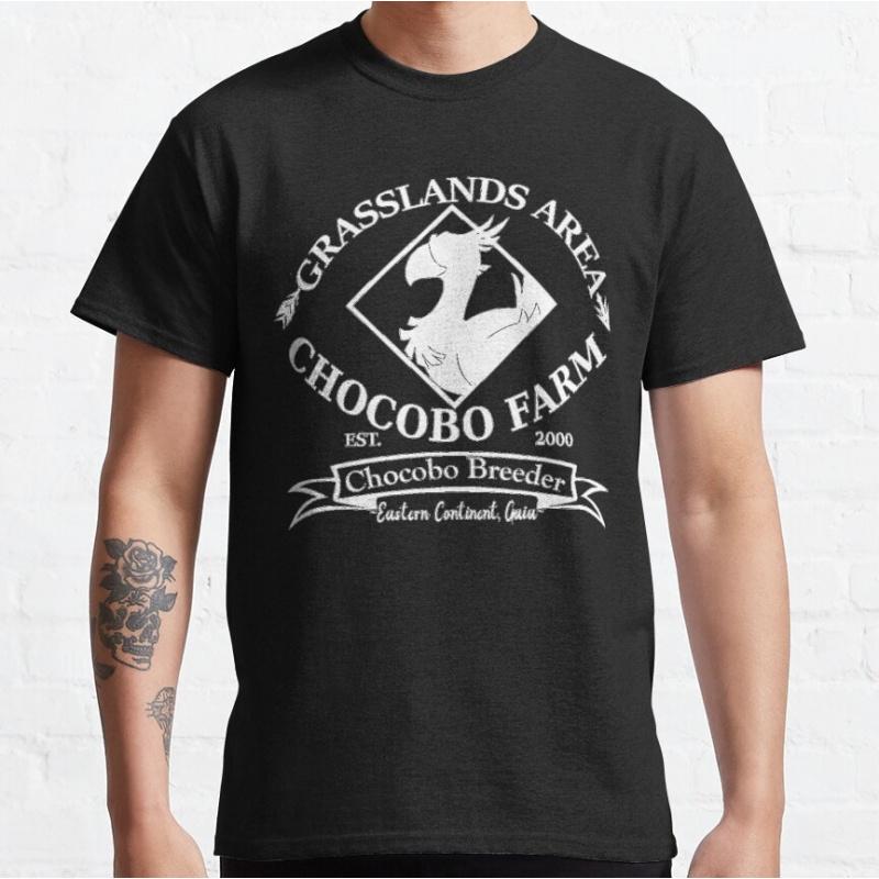 Grasslands Area Chocobo Farm Final Fantasy Gift t shirt for RPG gamer 100 cotton Short Sleeve Graphic Clothes All size tops S