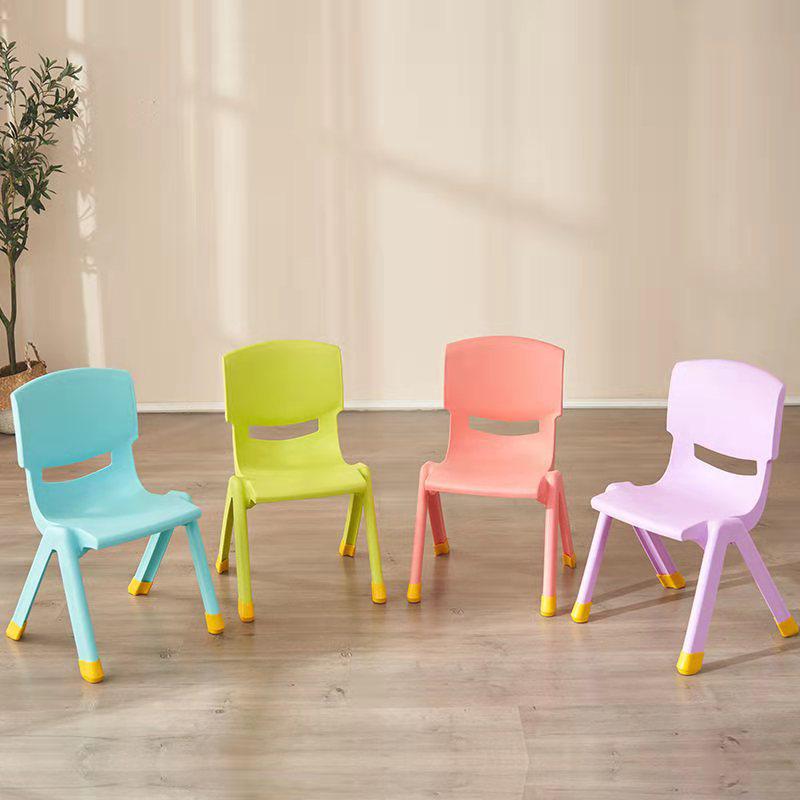 Child's Anti-Slip Backrest Dining Chair - Thickened Household Plastic for Toddlers & Kindergarten