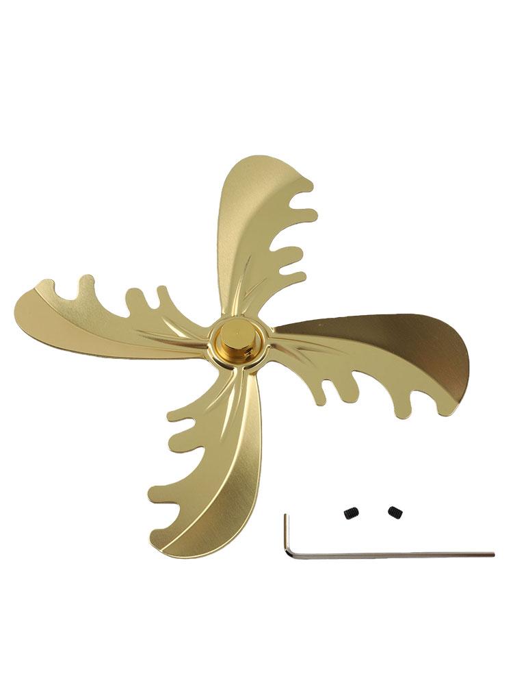 Compatible 4 Blade Aluminum Alloy Fireplace Fan Designed for Heat Powered Air Circulation to Distribute Warm Air Evenly