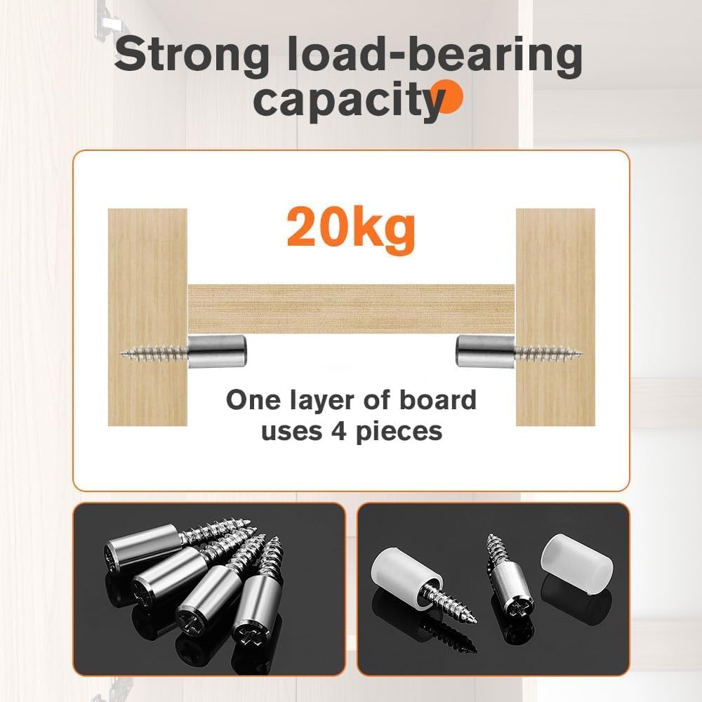Self-Tapping Screws Cabinet Laminate Support,2024 New Shelf Pegs Pins with Non-Slip Sleeve, Shelf Pegs for Shelves, Shelf Support Pegs for Furniture