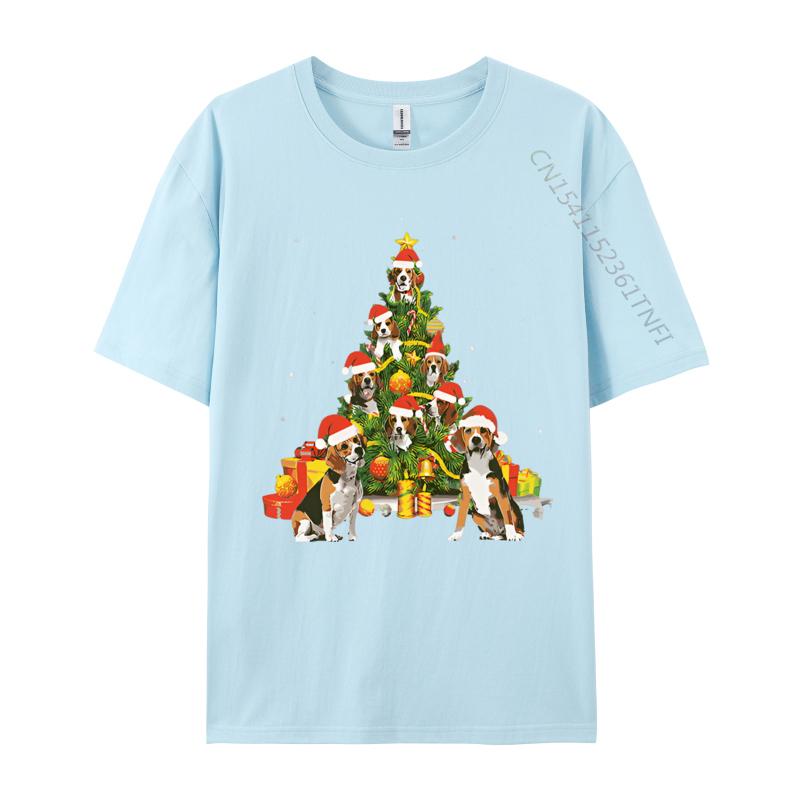 Mens Tshirt Beagle Dog Lover Matching Santa Beagle Tshirt Breathable Top Texture Fabric Leisure Tshirt