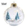 Winter Festival Decor Glowing Christmas Story Ornament, Mini Holiday Scene In Ball Hanging Decoration, Lighted Baubles Light Up Acrylic Clear Pendant