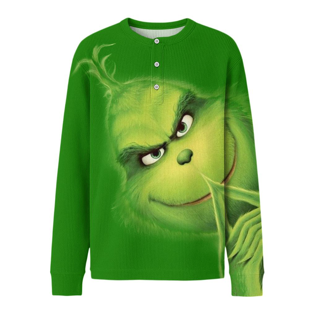 Men's Casual Knit Button-Up Long-Sleeve Shirt