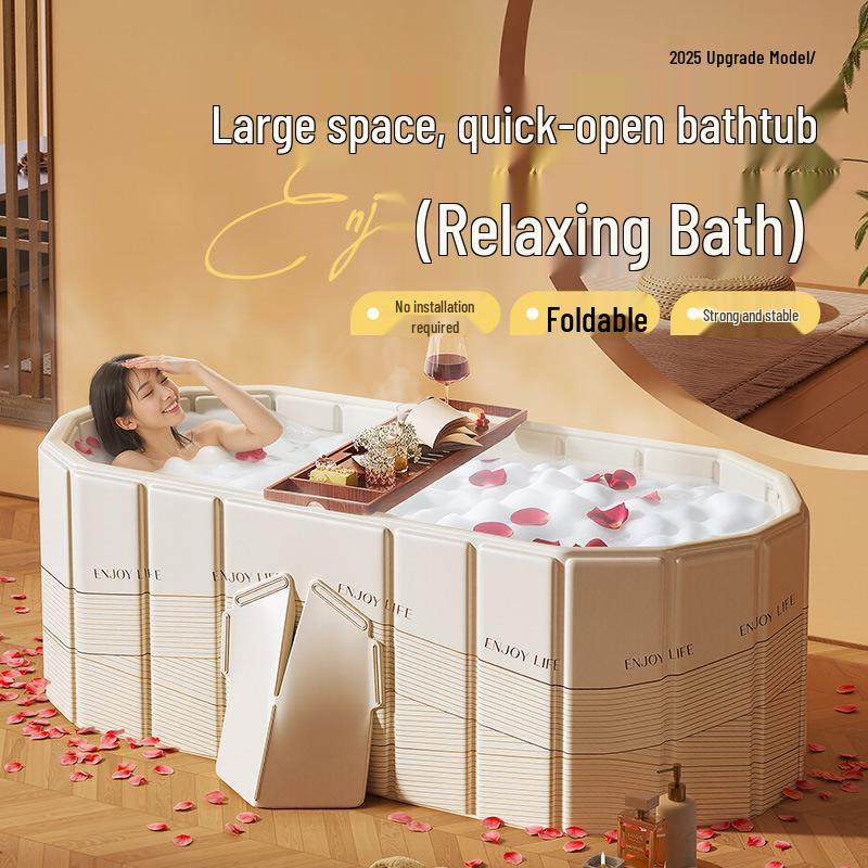 Foldable Full Body Bath Tub for Adults & Couples - Compact Household Bath Basin & Children's Sitz Bath
