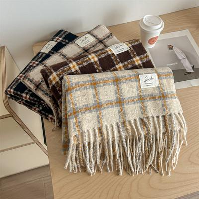 Écharpe polyvalente à pompons en imitation cachemire, douce et collante, pour femme, châle chaud et épais, de luxe, à la mode, pour l'hiver