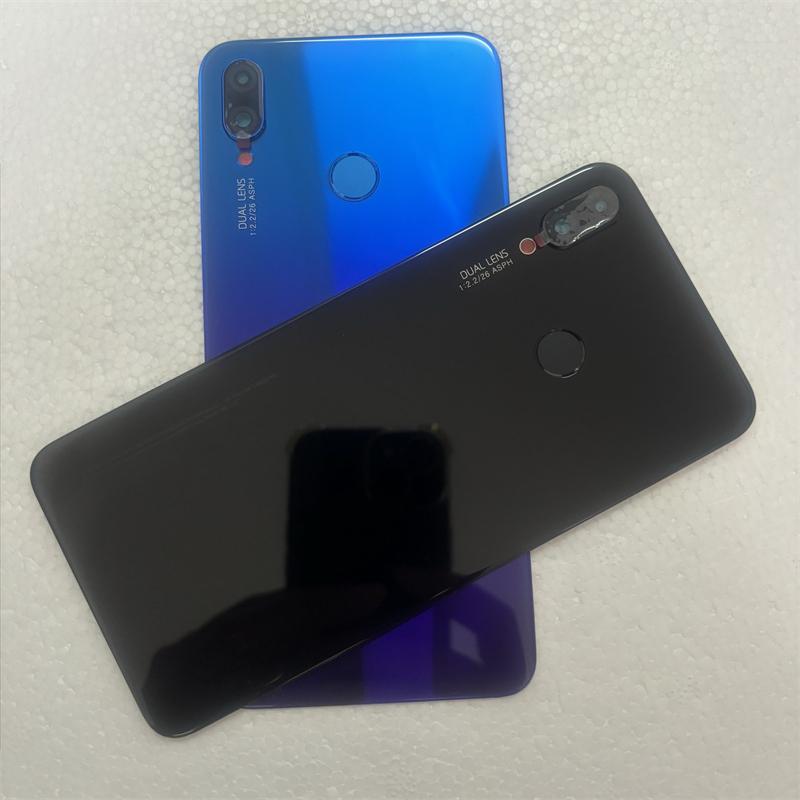 New Battery Back Cover For Huawei Nova 3i INE-AL00 Glass Panel Housing Battery Cover Rear With Camera Lens+Fingerprint