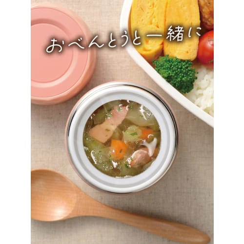 Wahei Freiz Bento Lunch Soup Jar 300ml Coral Pink Thermal/Cold Vacuum Insulated Fortec RH-1611