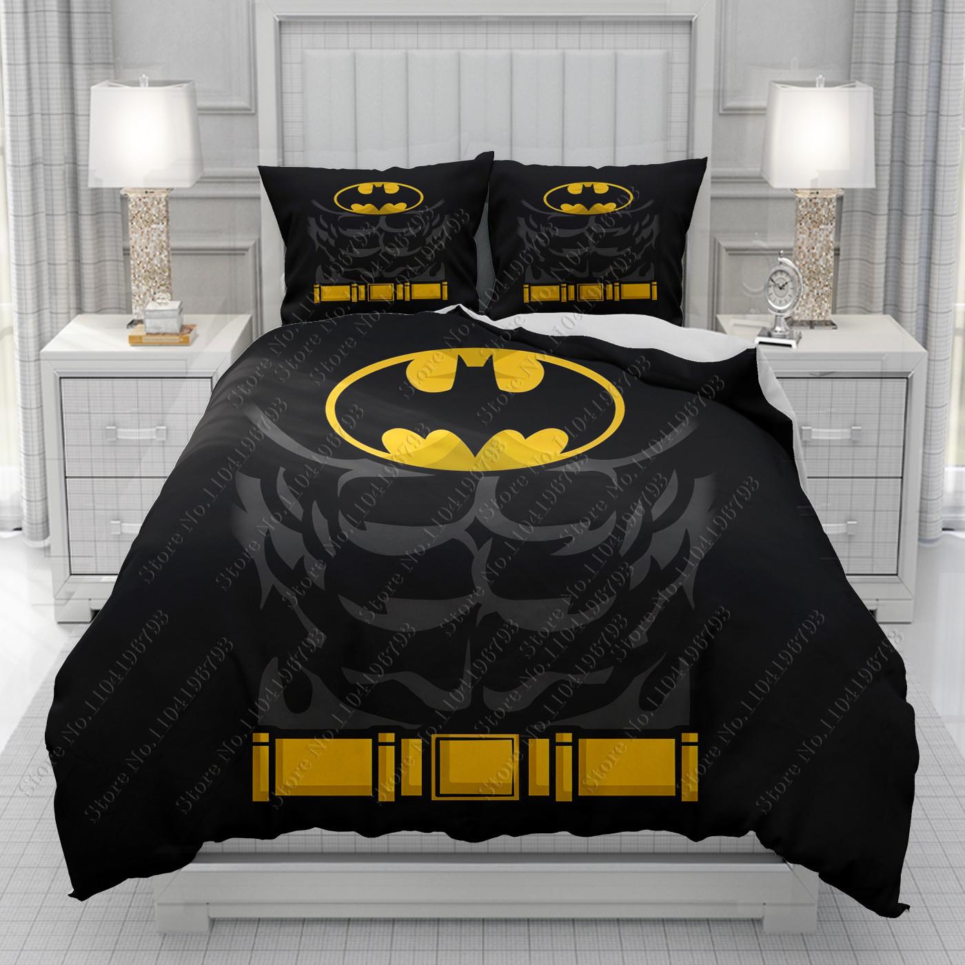 

Superhero Batmans Duvet Cover men women/Children KID Printing Disney cartoon Bedding Set Comforter Bed Soft 220x240cm 3pcs