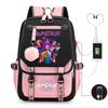 Animation Cartoon Printing Contrasting Color Neutral Usb Backpack Large Capacity Korean Version Of Student Schoolbag