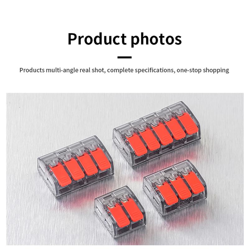 A58Z CMK63 Lever Wire Quick Connectors Home Assortment Nails Port Clamp Electrical Cable Terminal Block 0.08-4Mm 32A 1 In 2 Out