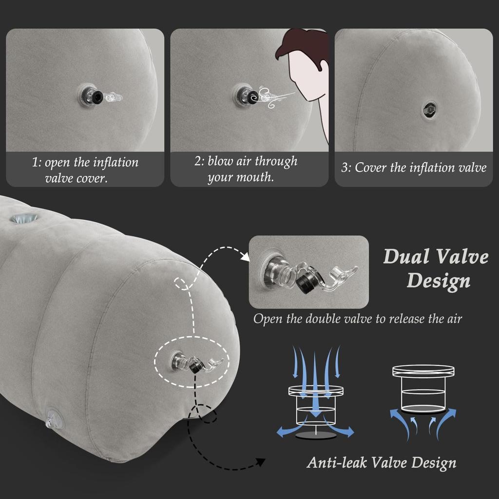 Sex Pillow Couples Sex Toys, Heart Shaped Inflatable Cushion Furniture for Bedroom Dildo Mount, Upsize Wedge with Bondage Cuffs, Cross Strap, Nipple