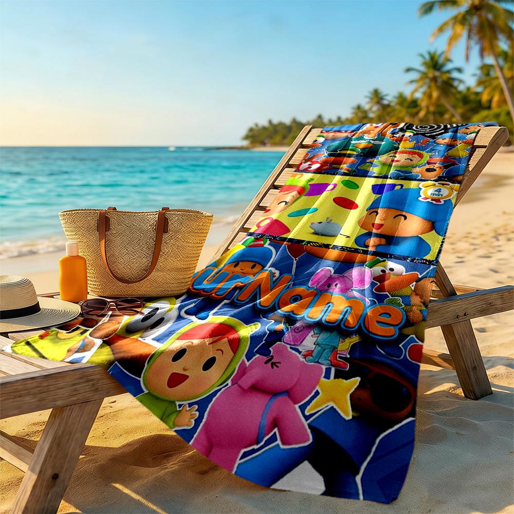 Pocoyo Customize Your Name Beach Towel Quick-Dry Soft Microfiber