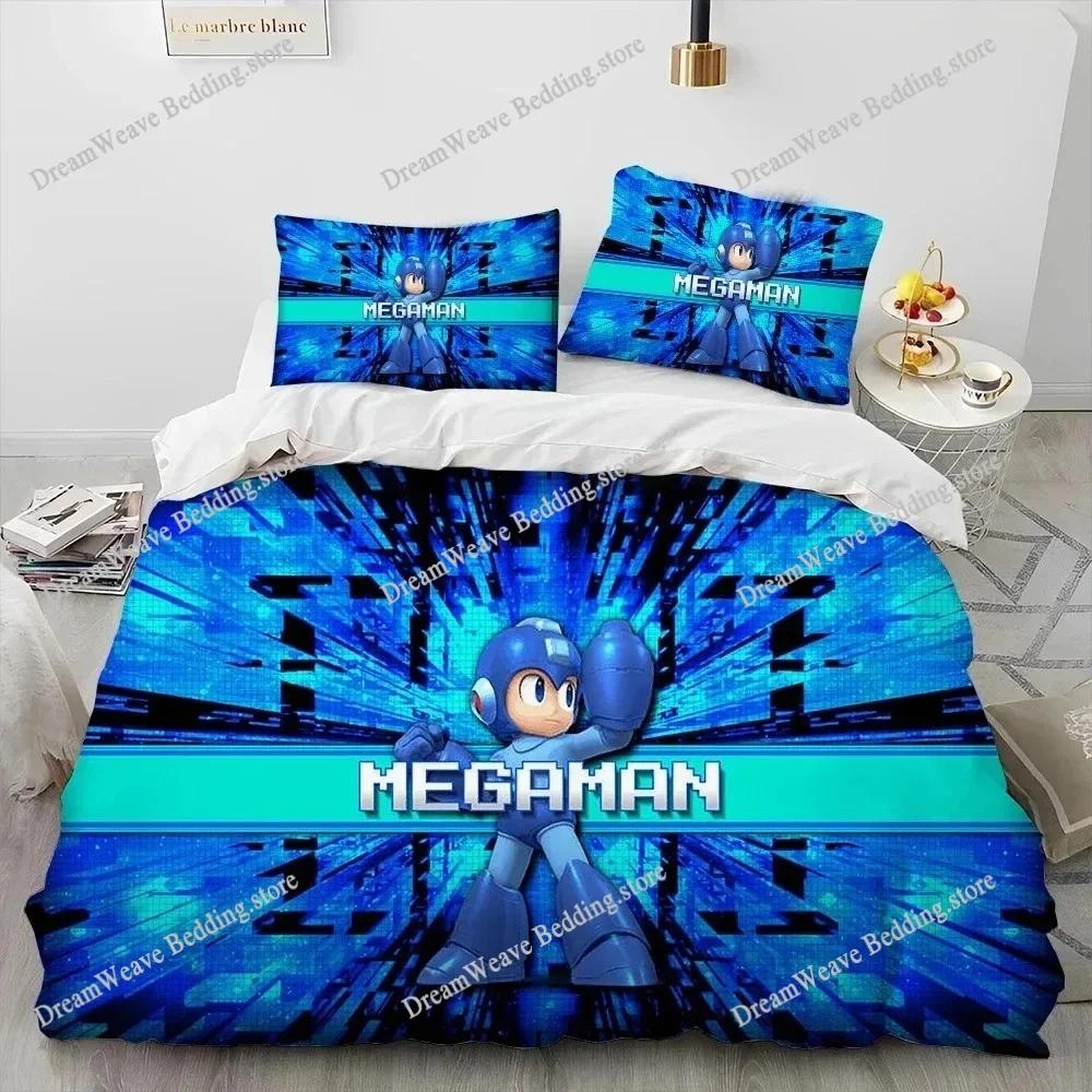 Mega Man X DiVE Bedding Set Single Twin Full Queen King Size Bed Set Adult Boys Bedroom Duvet Cover Sets 3D Anime Bed Set