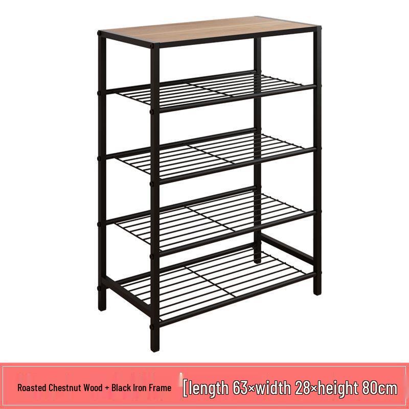“Wrought Iron Multi-Layer Shoe Rack: Indoor & Outdoor Vertical Shoe Storage Cabinet”