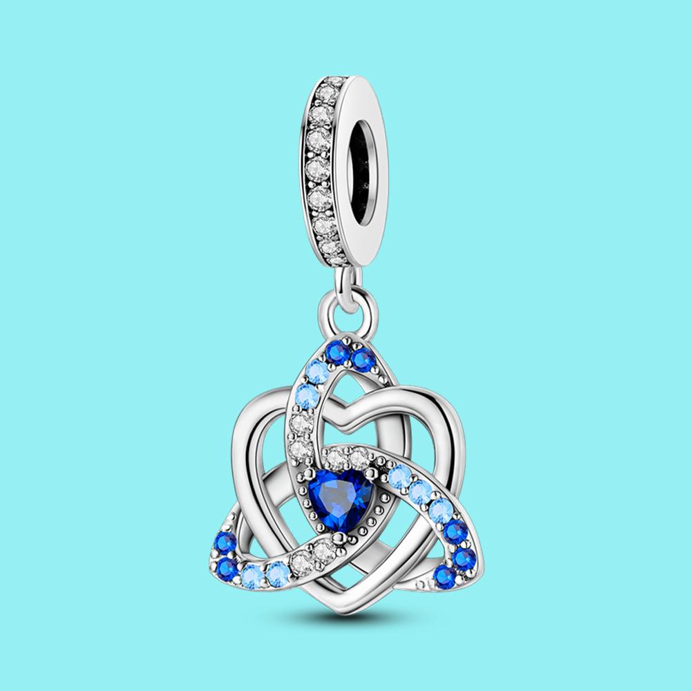 Pendant Charm Bead Copper Blue Infinite Love Pendants Fit Original Bracelet For Jewelry Making Valentine'S Day Gift