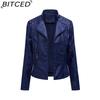 BITCED Spring/Autumn Women's Leather Jacket - Short Fit, Slim-Cut, Lightweight Leather Coat, Biker Style