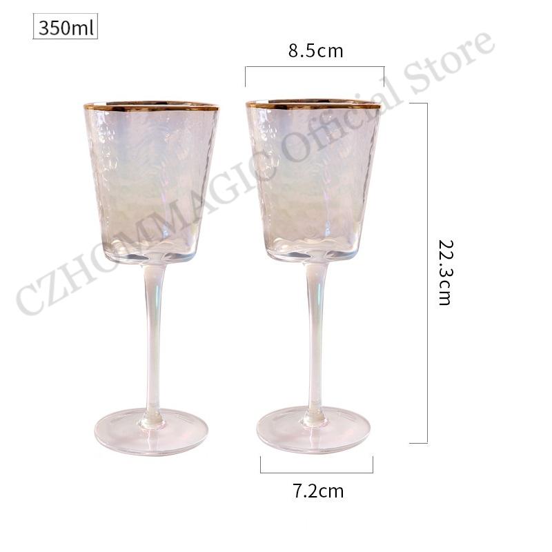 200/350ml 2Pcs Phnom Penh Hammer Wine Glass Goblet Creative Crystal Glass Red Wine Champagne Glass Party Home Glassware Drinking