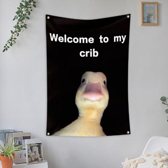 Vlajka na zeď Creative Welcome to My Crib Flag Odolná Snadná instalace Nástěnný banner pro domácí dekoraci