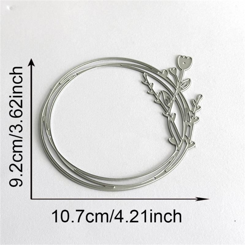 Flower Wreath Cutting Dies Scrapbooking Stencils Carbon Steel Die Cut Templates for Card Making Photo Album Decoration