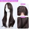 24 Inch Black Tea Curly Wigs Thick Bangs Separated Fiber Synthetic Heat-resistant Natural Party or Selfie For Women Korean Fashion