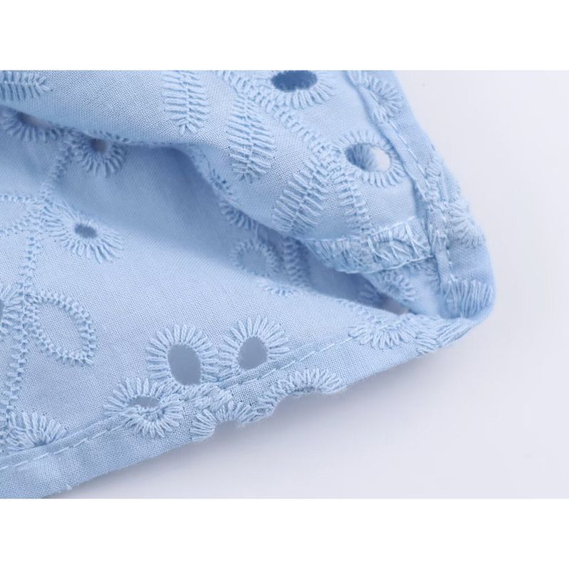 Kaslead New Women Clothes Western Style Fashion Simple and Versatile Hollow Embroidery Shirts 8741231