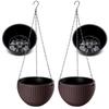 Dotcom Prime Hanging Planter, Hanging Pot, Hanging Basket for Houseplants, Mesh Pattern, BW, 2 Pieces