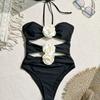 Costume da Bagno Bikini Sexy Monopezzo Floreale Monocolore da Donna per Vacanze al Mare