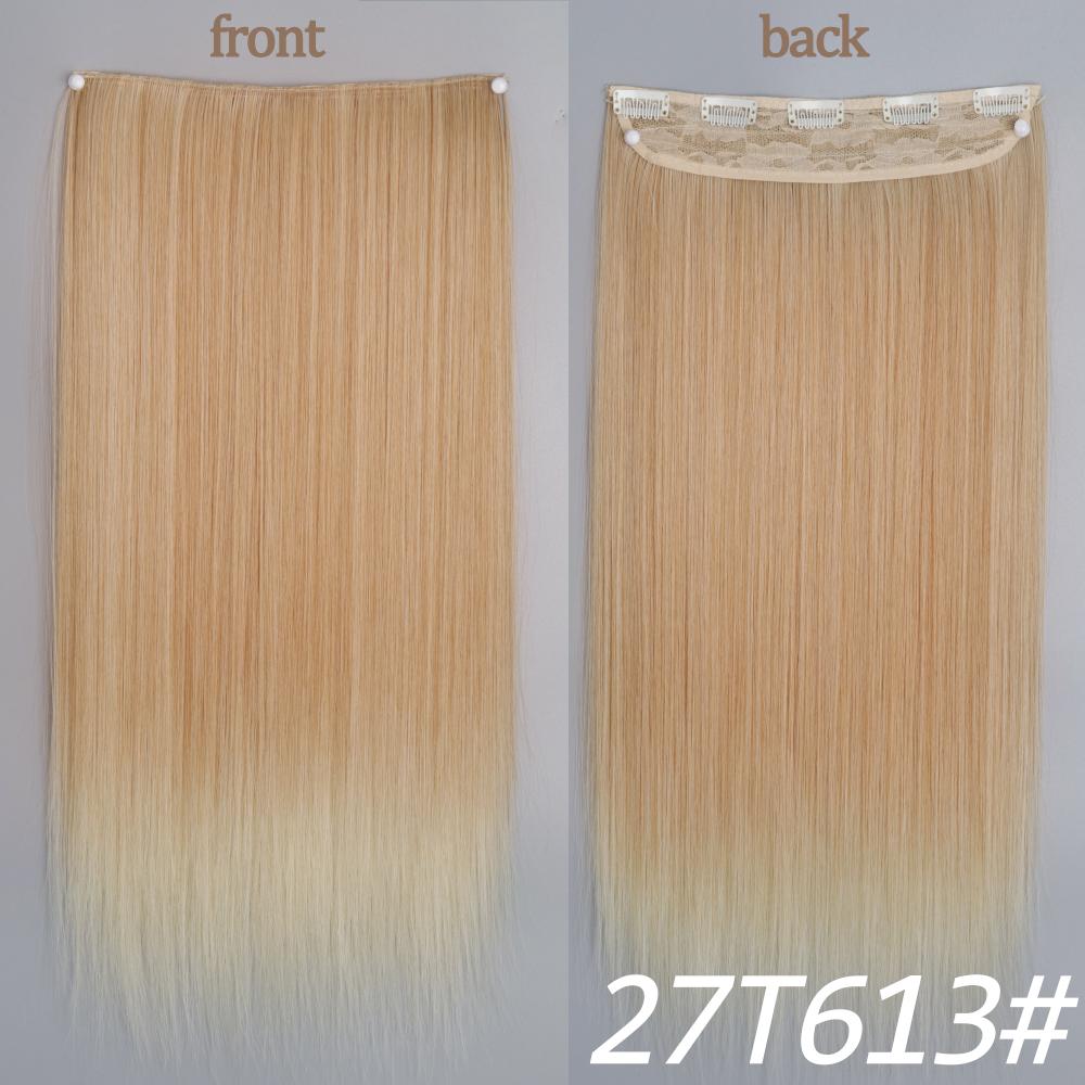 MERISIHAIR Long Wavy Synthetic Fiber 22 Inch 5 Clips Hair Extensions Wavy Straight Hairpiece Black Brown Blonde Daily Wear