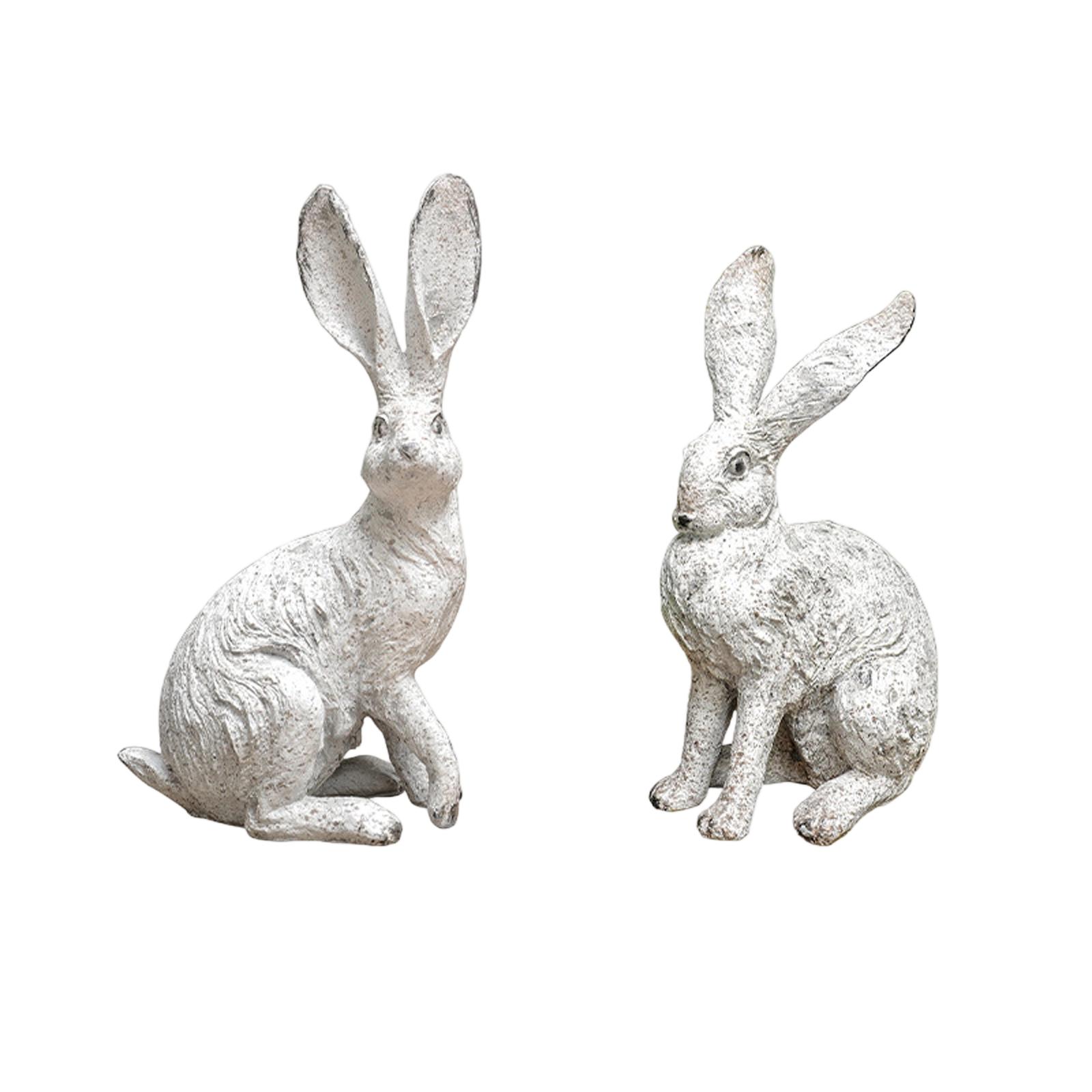 Смола Пасхальный Кролик Симуляция Животного Скульптура Украшение Ретро Сказка Подарок